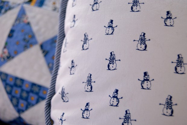 Pillow backing on Scrappy Snowman Pillows