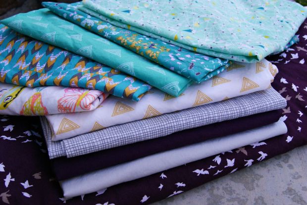 Stack of Art Gallery fabrics
