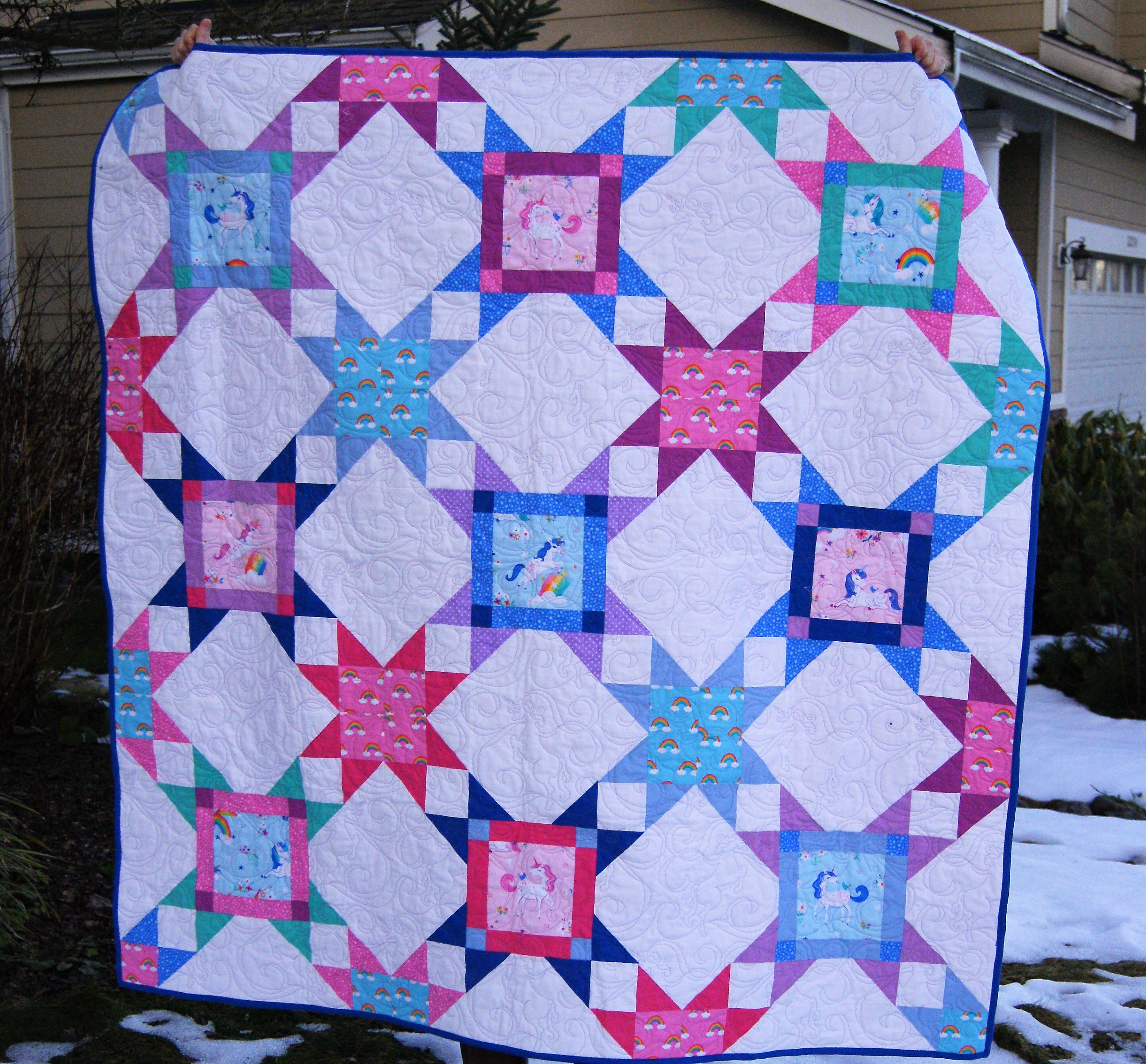 Unicorn Star Party Quilt, sewn by That Crafty Cara/Cara Brooke
