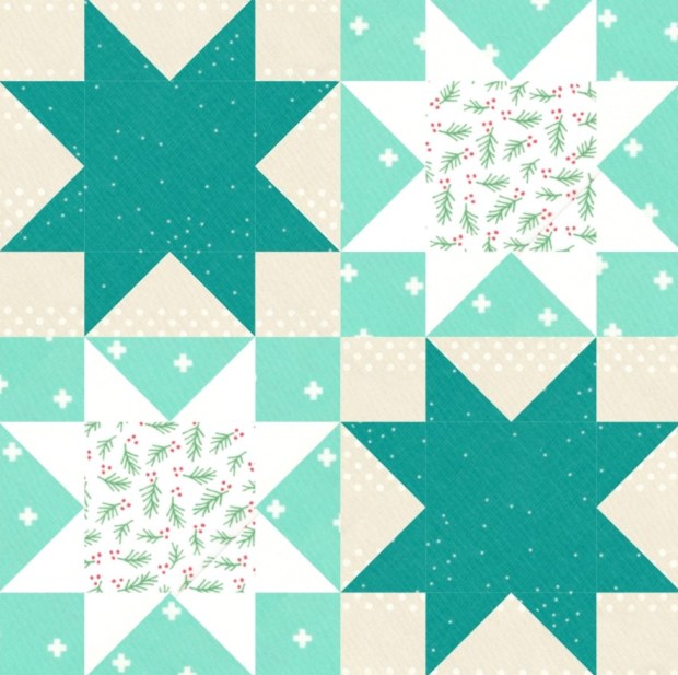 Crystal Quilters BOM Christmas Four Star Block