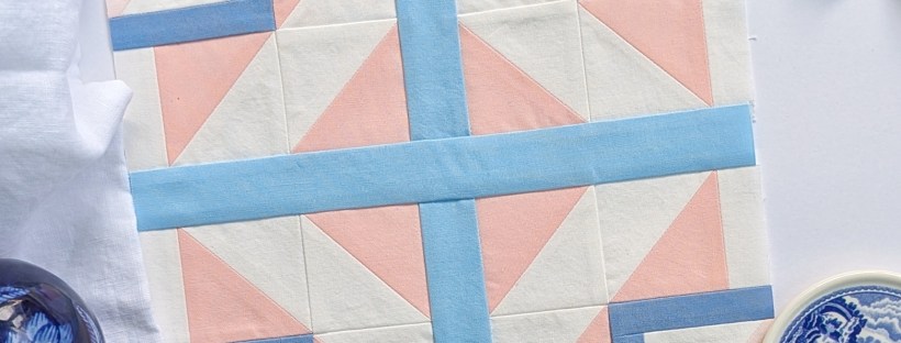 Block 10 in the RBD 2026 Block Challenge Sew Along sewn in pinks and blues